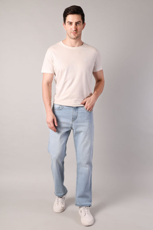 Frosted Sky Blue Regular Fit Jeans
