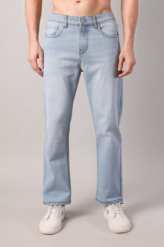 Frosted Sky Blue Regular Fit Jeans