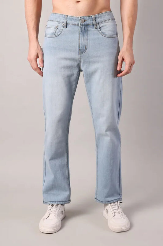 Frosted Sky Blue Regular Fit Jeans