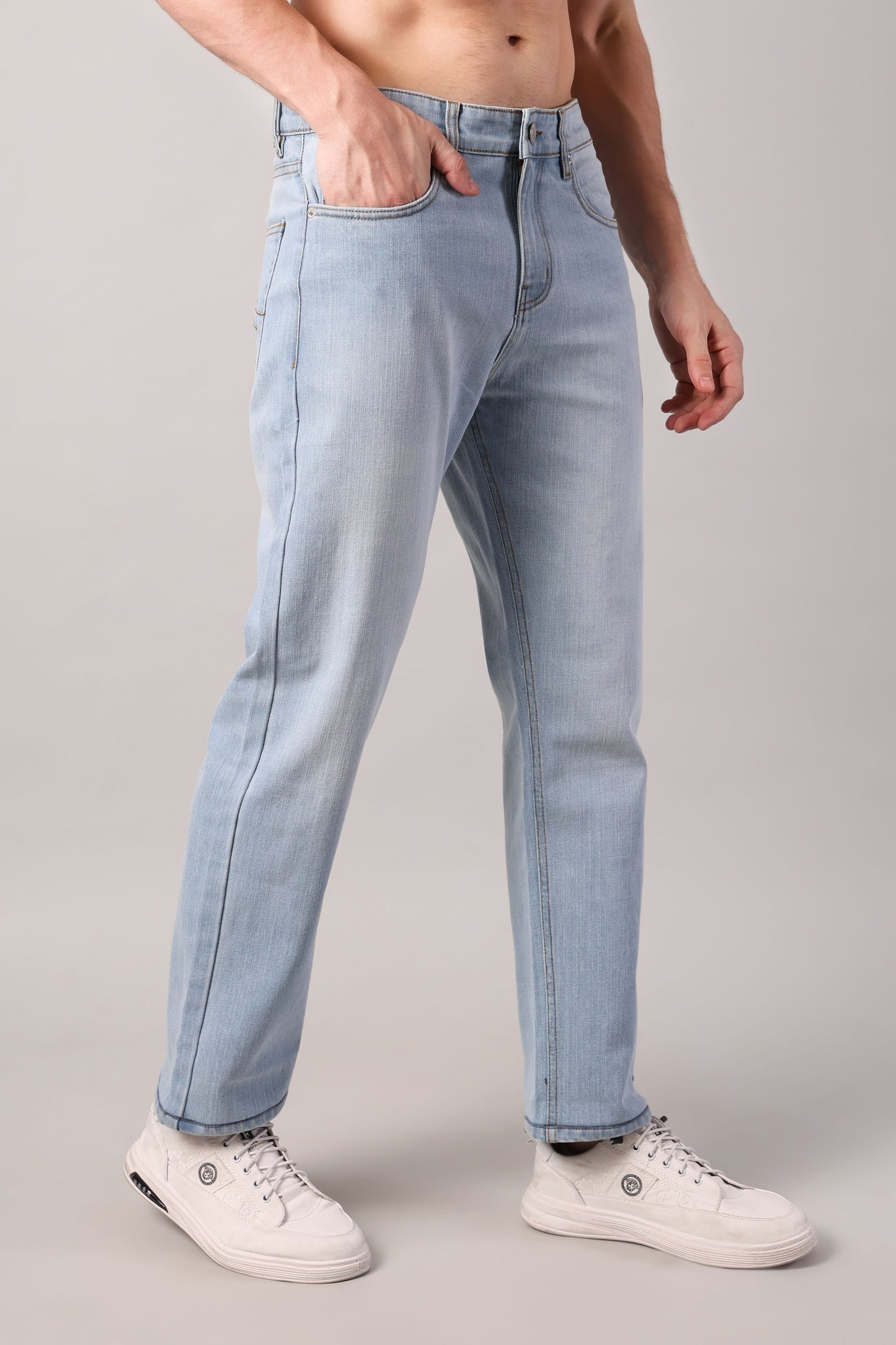Frosted Sky Blue Regular Fit Jeans