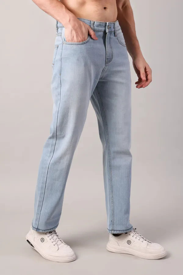 Frosted Sky Blue Regular Fit Jeans