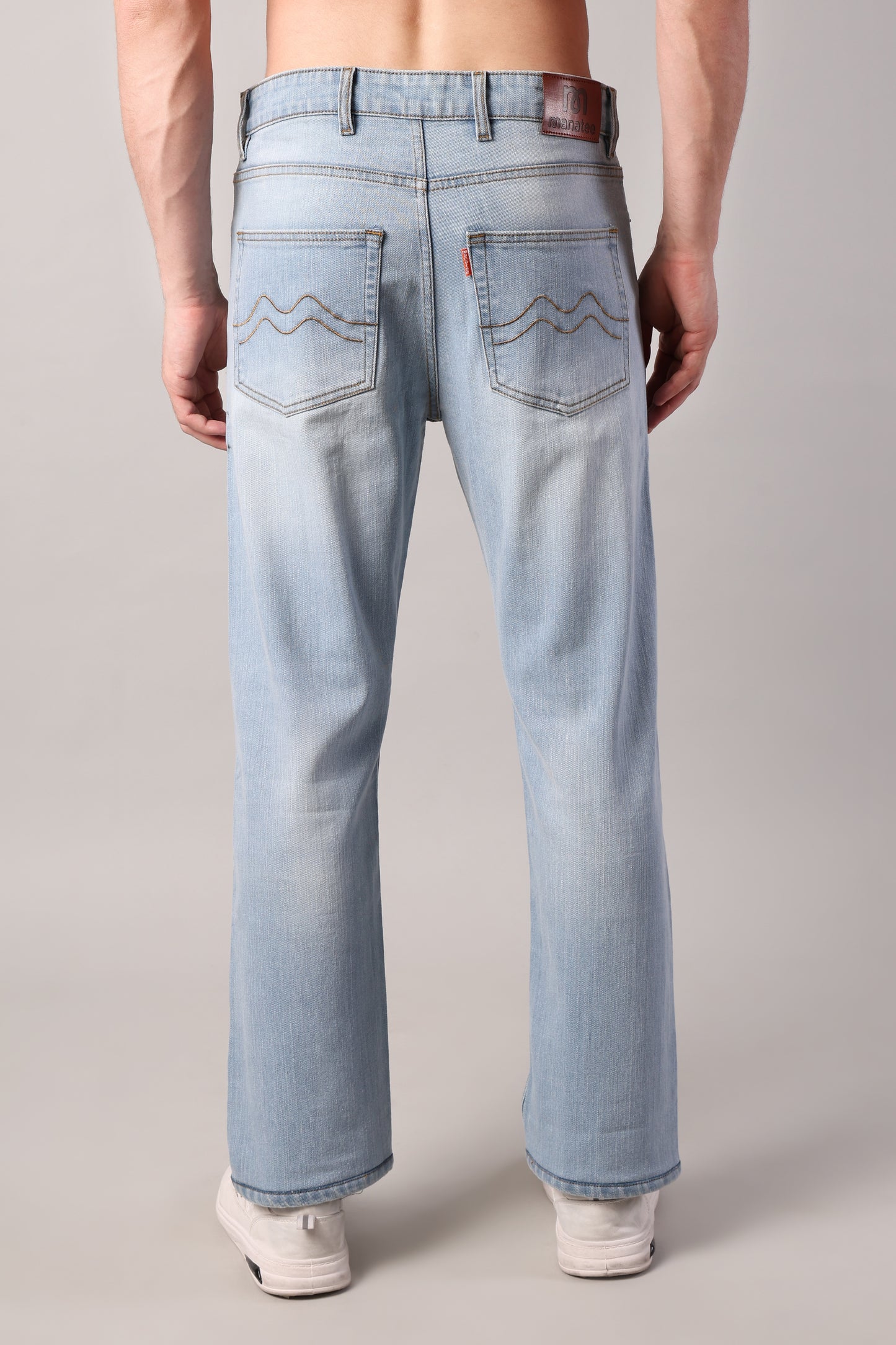 Frosted Sky Blue Regular Fit Jeans